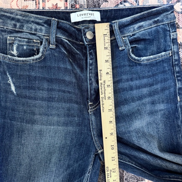 NWT Lovervet by Vervet High Rise Flare Jeans Distressed Raw Hem Size 28/7 - Picture 11 of 13